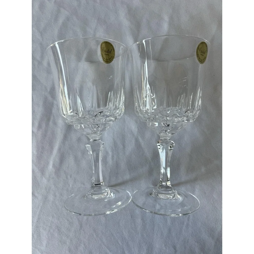 Vintage Salem French Crystal Water Glasses- Cristal Pattern, Set of 2‎